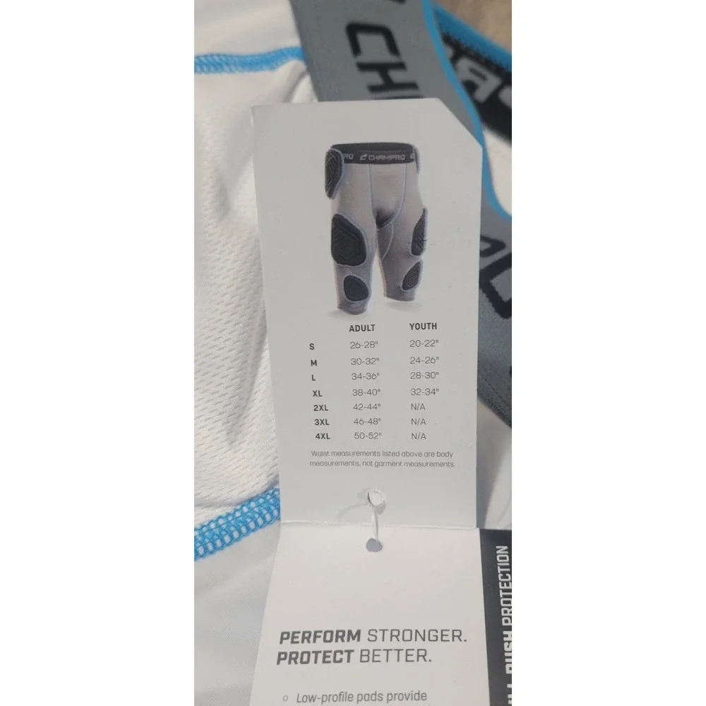 Champro Adult Small ‎ Bull Rush 7 Pad Football Girdle WHITE GRAY New With Tags